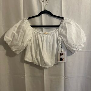 White Puff Sleeve Top